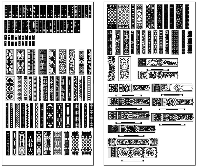 Over 500+ Chinese Decorative elements-Frame,Pattern,Border,Door,Windows,Roof,Lattice,Carved Wood