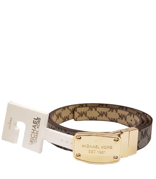 michael kors logo plaque belt