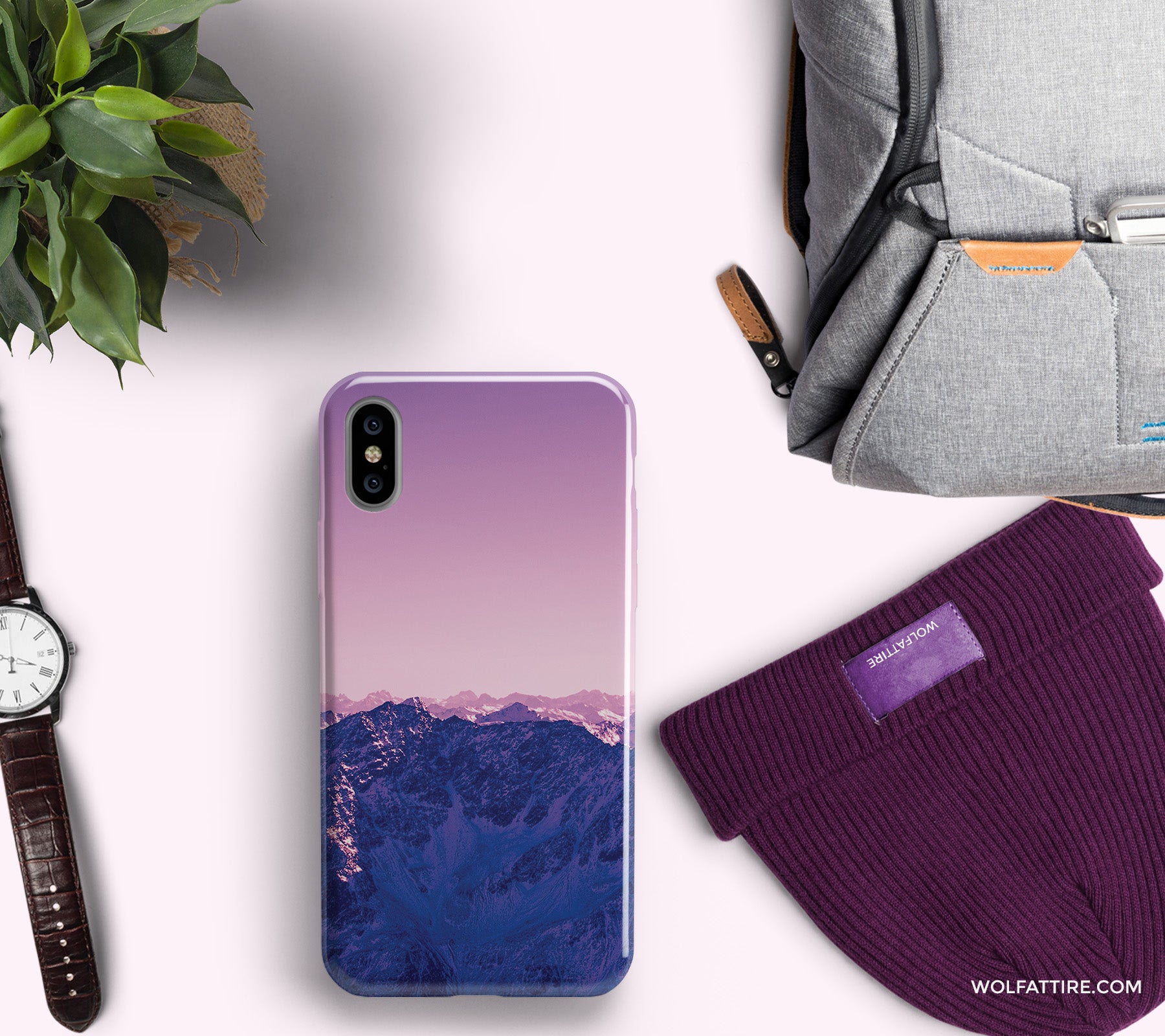 Pink mountain iphone X back covers and cases | shop online in India - Wolfattire