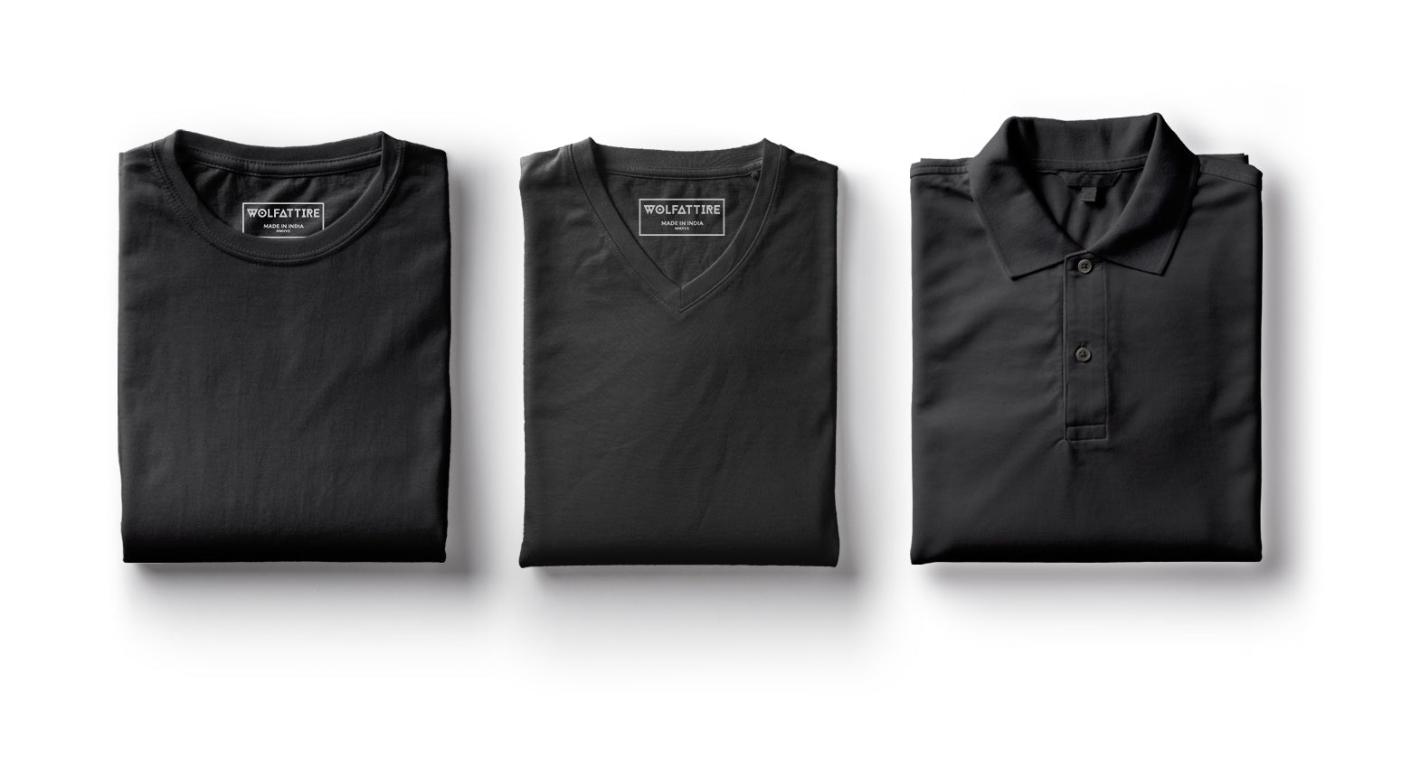 black round neck v neck and polo t shirts