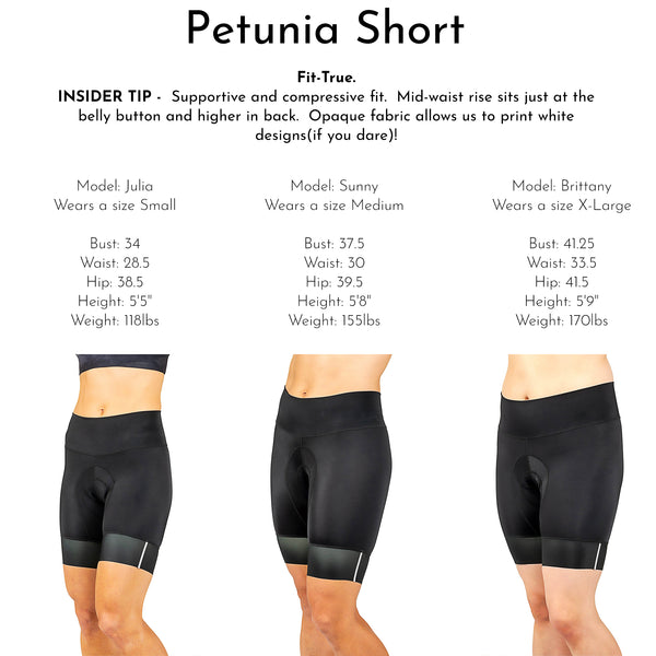 Women's Petunia Black Cycling Padded Short | Shebeest | Shebeest