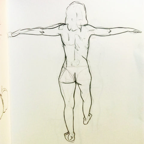 lifedrawing nude woman drawing