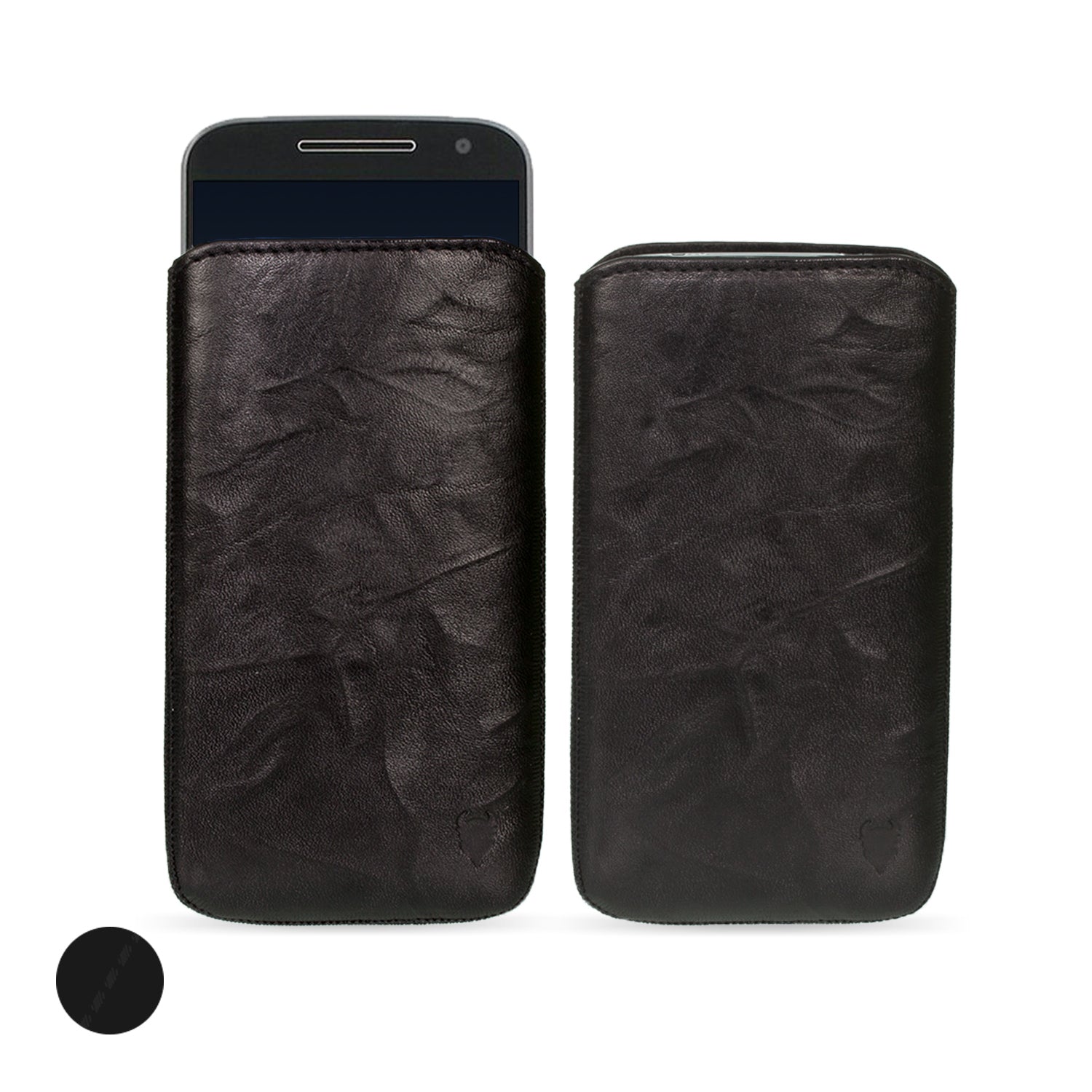 aansporing Jaarlijks Museum Motorola Moto G4 / G4 Plus Genuine Leather Pouch Case