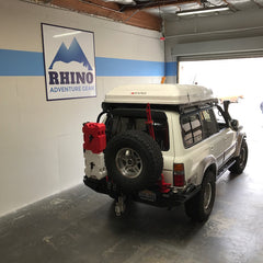 Toyota Landcruiser 80 Series with iKamper Skycamp installed at Rhino Adventure Gear Warehouse