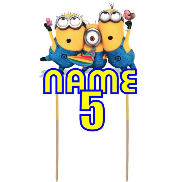 Minions Card Cake Topper