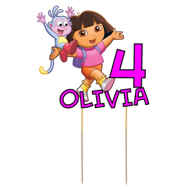 Dora Card Cake Topper