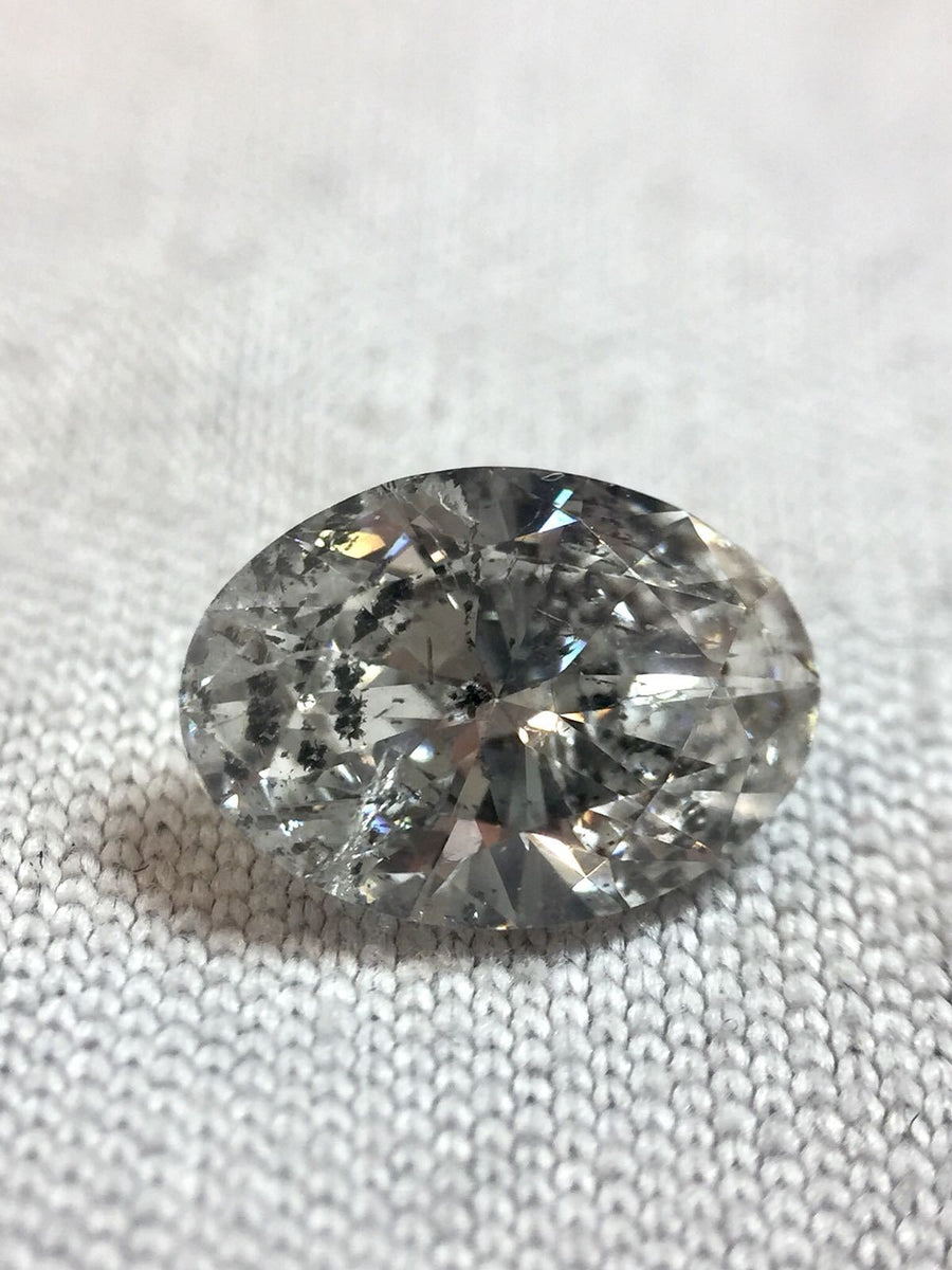 salt and pepper diamond oval