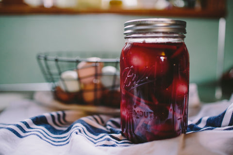 pickled beets in a jar