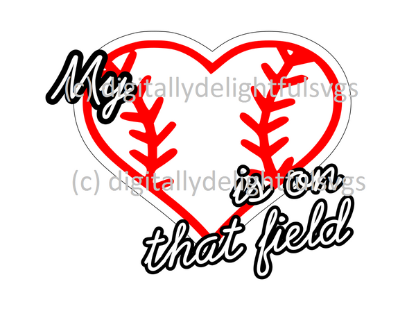 Baseball Svg My Heart Is On That Field Svg Clip Art Art And Collectibles 