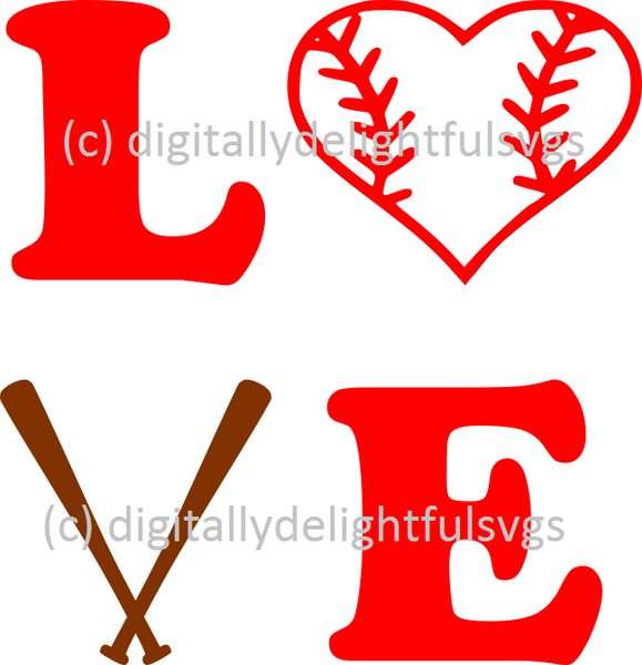 Love Baseball Svg Digitallydelightfulsvgs