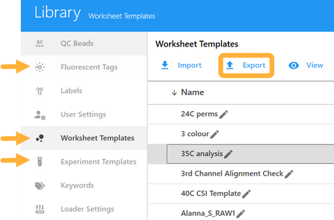 Export Templates from SpectroFlo Library
