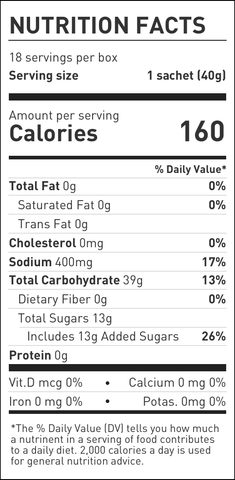 Maurten Nutrition Label
