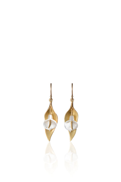 calla lily earrings gold