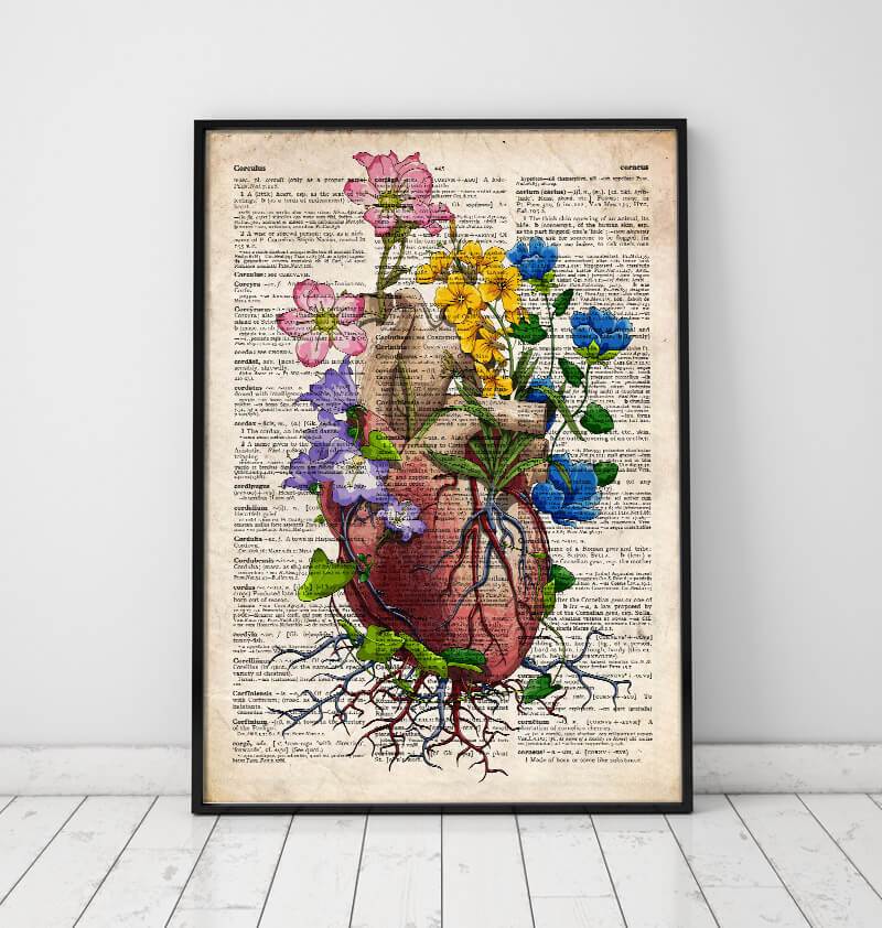 Heart Anatomy Dictionary Art Print Anatomy Art Codex Anatomicus 0497