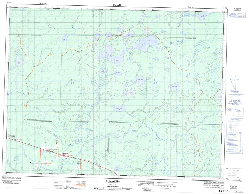 Buy Opasatika Topo Map 042g10 Yellowmaps Map Store 2003