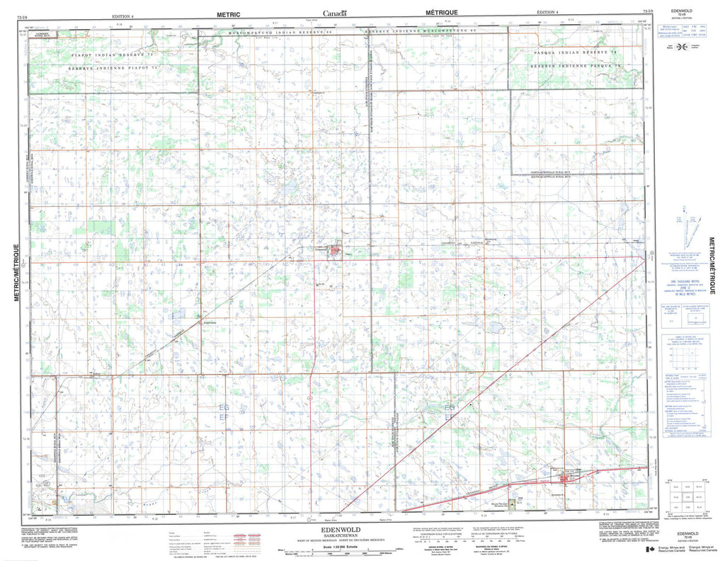 Buy Edenwold Topo Map 072i09 Yellowmaps Map Store 8256