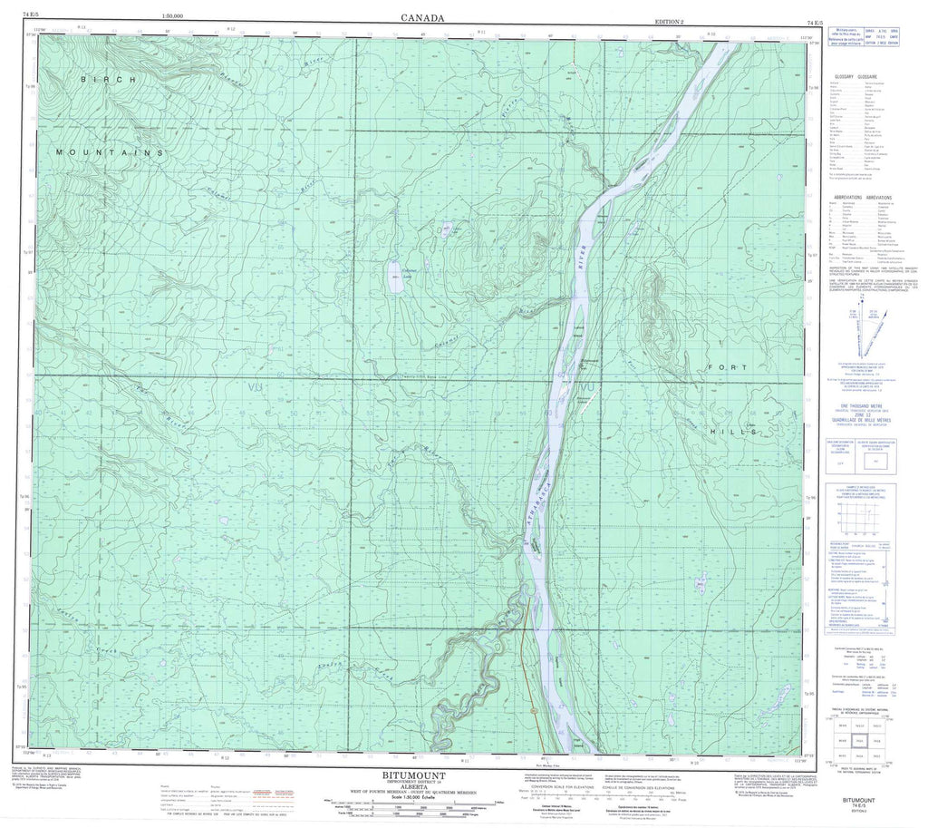 Buy Bitumount Topo Map 074e05 Yellowmaps Map Store 8977