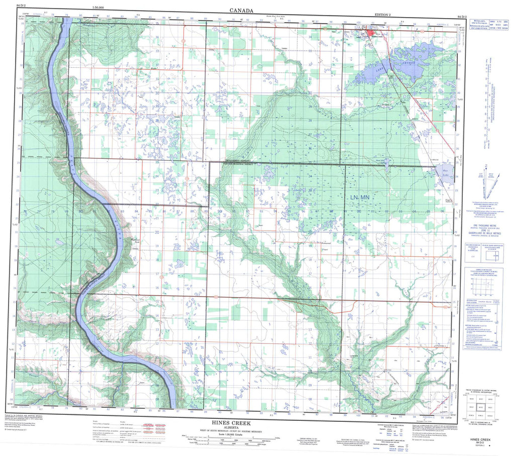 Buy Hines Creek Topo Map 084d02 Yellowmaps Map Store 1603
