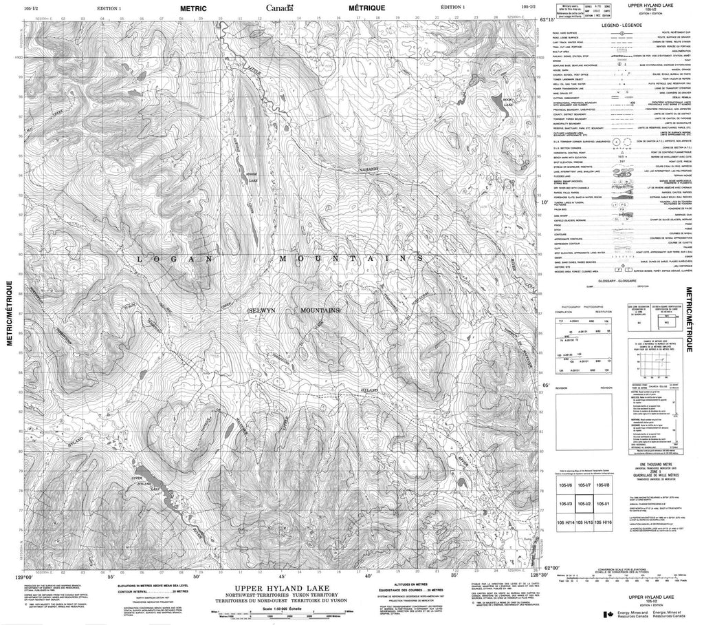 Buy Upper Hyland Lake Topo Map 105i02 Yellowmaps Map Store 2523