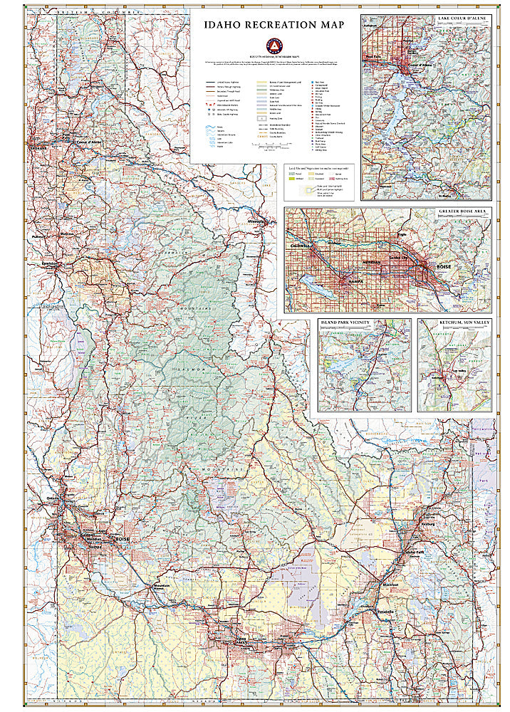 Buy Map Idaho Recreation Map By Benchmark Maps Yellowmaps Map Store 0715