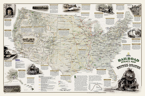 Buy map Americas Scenic Railways, Sleeved by National Geographic Maps