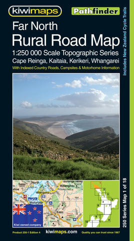 Buy map Far North Rural Roads, New Zealand, Topographic Map by Kiwi Maps