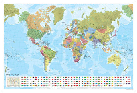 Buy map World, Political, Laminated Wall Map with Flags by Marco Polo Travel Publishing Ltd
