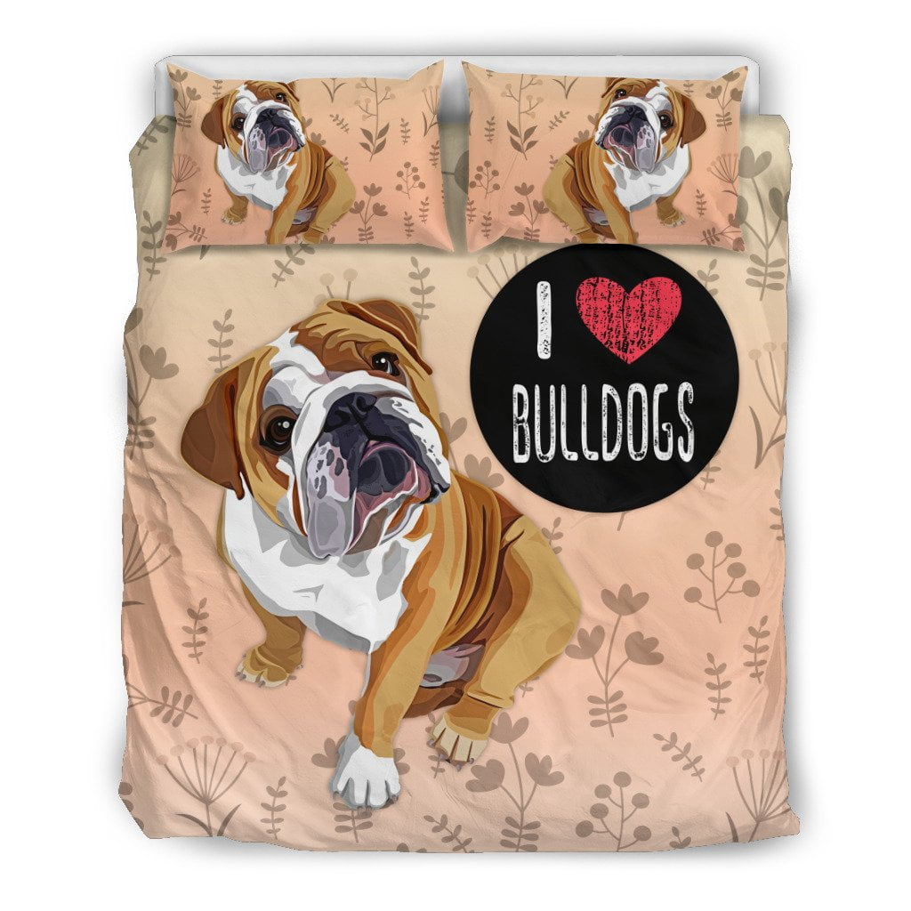 Juego de de cama Love Bulldogs para amantes Bulldog Inglés – frenchie Shop