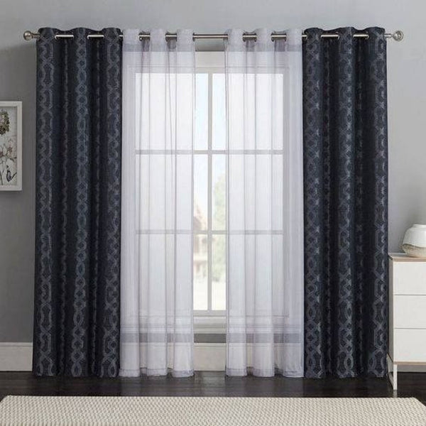 Curtain rodswith sheers and curtains