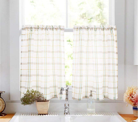 cafe curtains with simple pattern