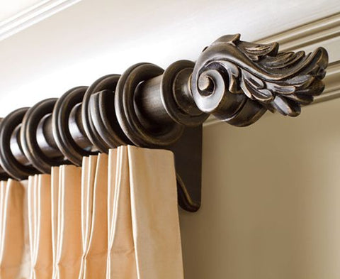 decorative curtain rod with rings
