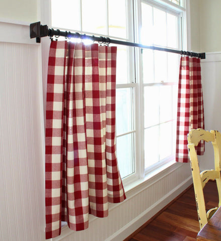 gingham cafe curtains