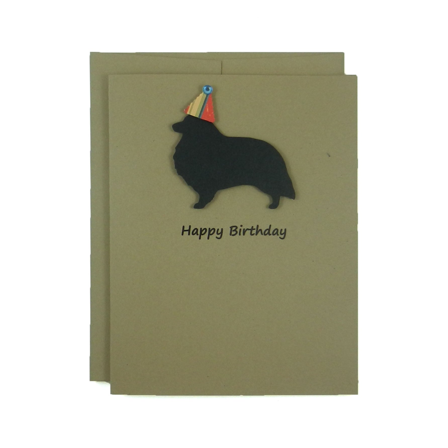 black dog birthday card