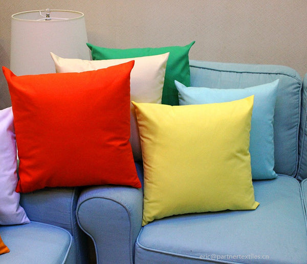 Plain dyed gray orange yellow cotton canvas pillow & cushion cover