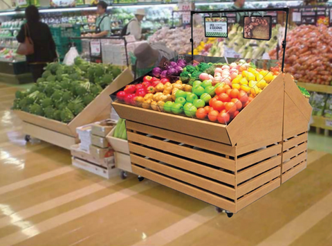 3-Angle Produce Display Wagon