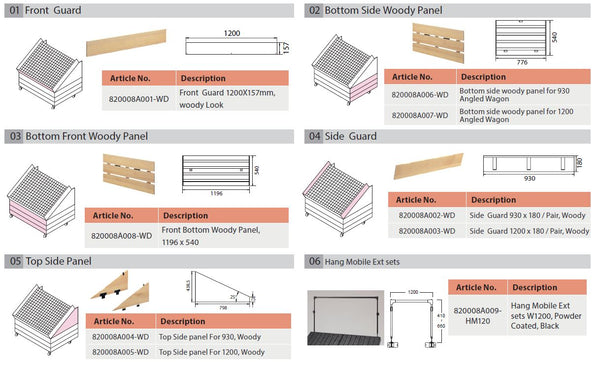 3-Angled Wagon Parts