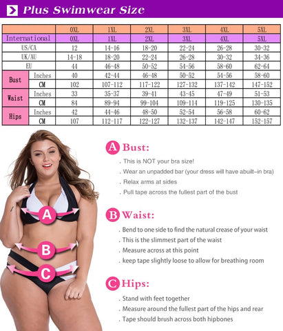 swimwear plus size chart