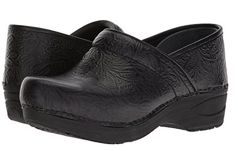 dansko pro xp black floral tooled