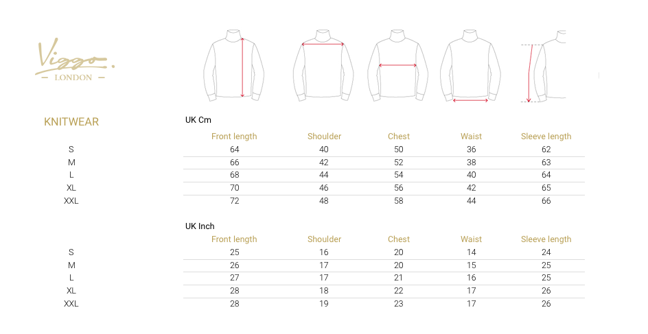 Size Guide for Knitwear