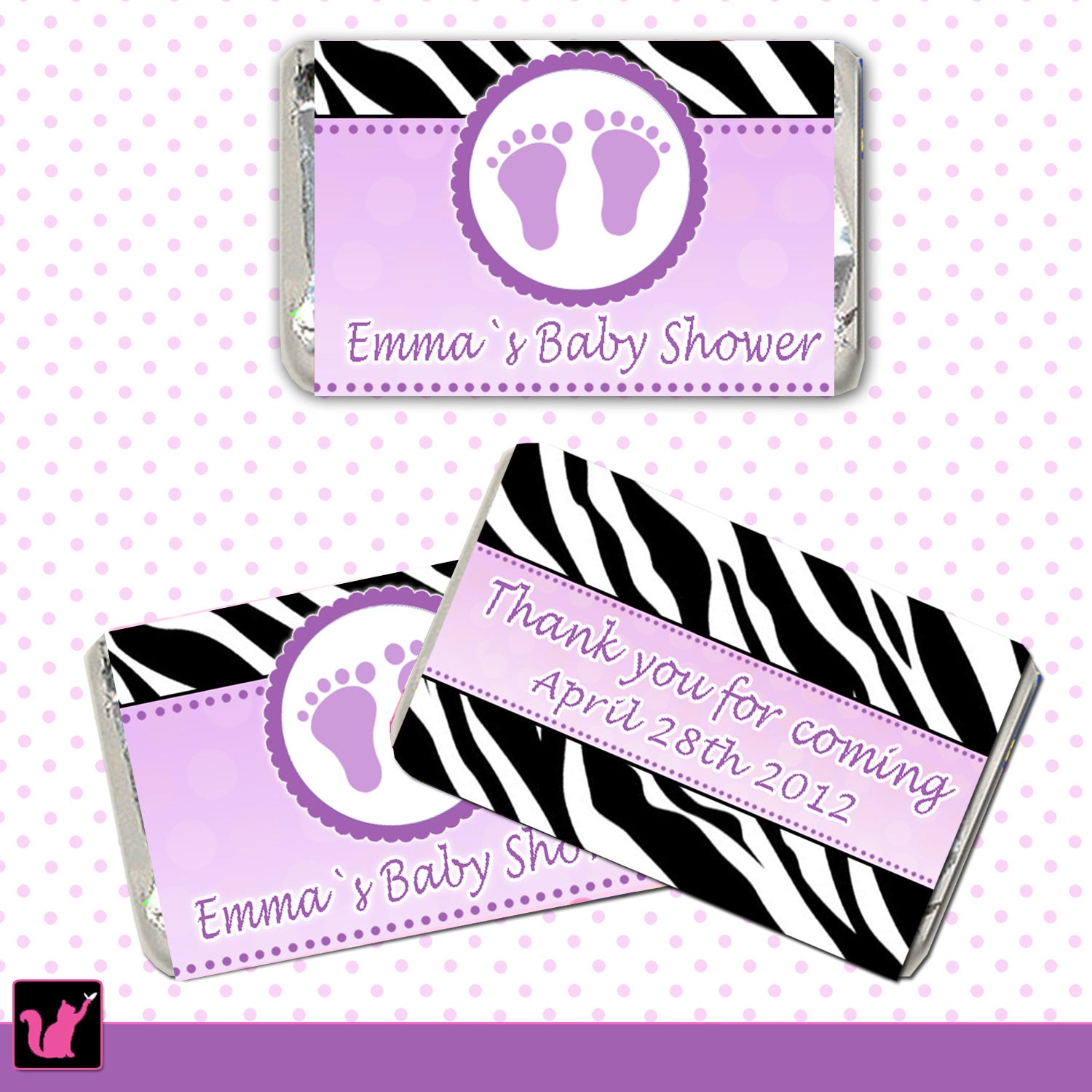 purple zebra baby shower