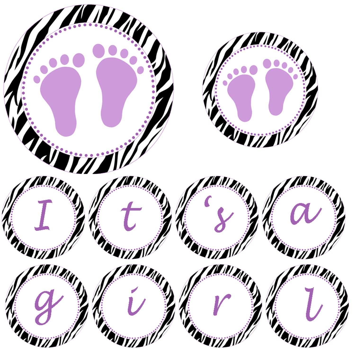 purple zebra baby shower