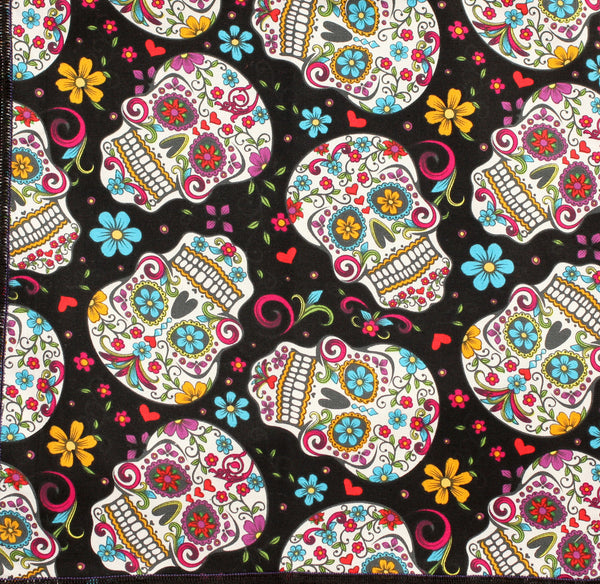 Day of the Dead 'Sugar Skulls' Bandana on Black