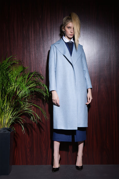 Gonzales Light Blue Wool Coat