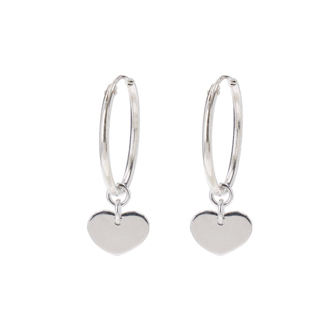 Circle Of Coco Hearts Silver Earrings