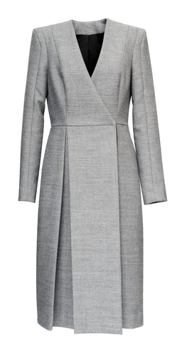 Gray Coat With Opposite Pleats