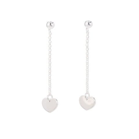 Longing For Coco Silver Hearts Earrings