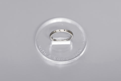Mini silver ring with inscription in Latin