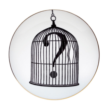 Question Mark Birdcage Plate