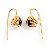 Sputnik Earrings Gold Plated Red Garnet
