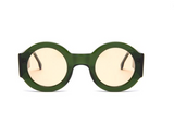 Round Thick Frame Green Supernormal Sunglasses